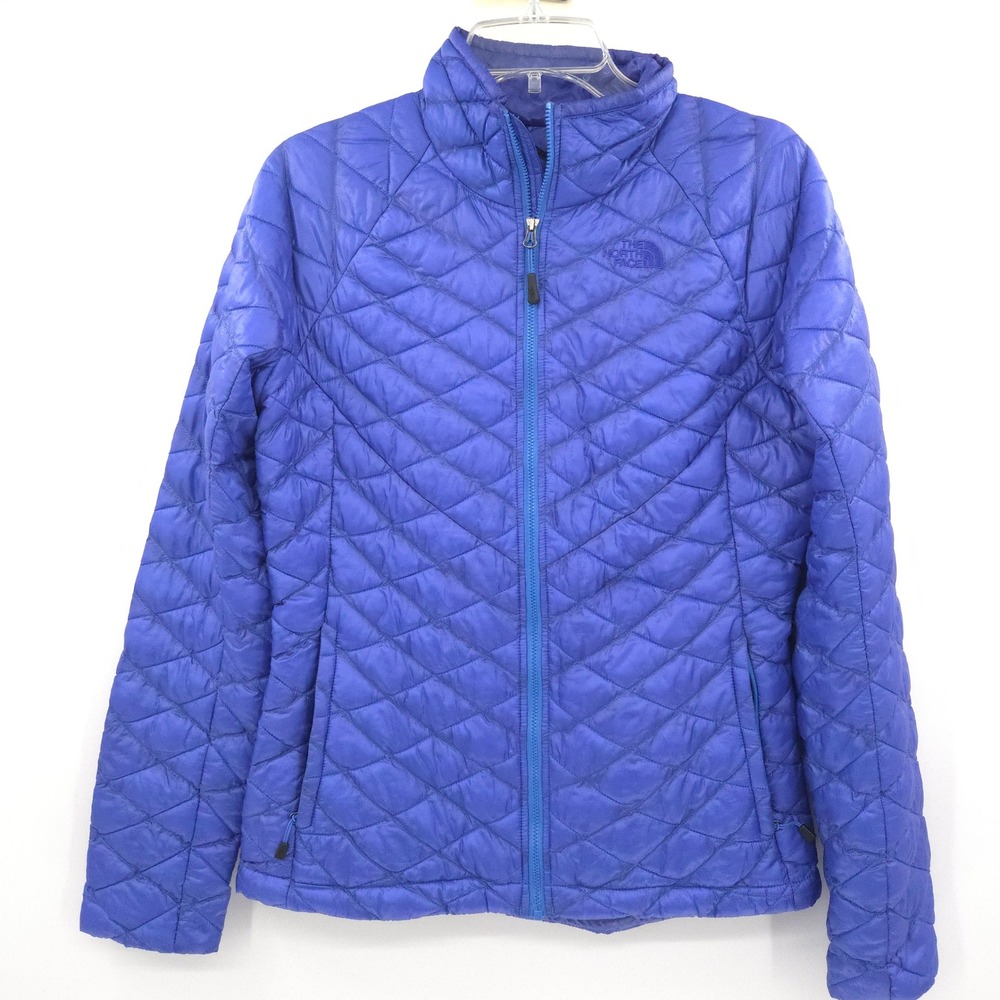 The North Face Thermoball Jacket Womens Small Blue Quilted Full Zip Puffer